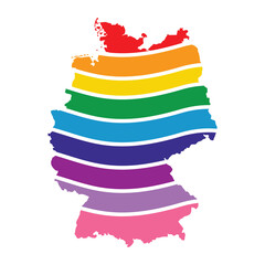 germany swoosh silhouette rainbow map
