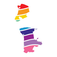 macau swoosh silhouette rainbow map