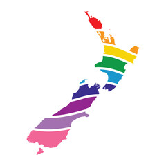 new zealand swoosh silhouette rainbow map