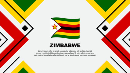 Zimbabwe Flag Abstract Background Design Template. Zimbabwe Independence Day Banner Wallpaper Vector Illustration. Zimbabwe Illustration