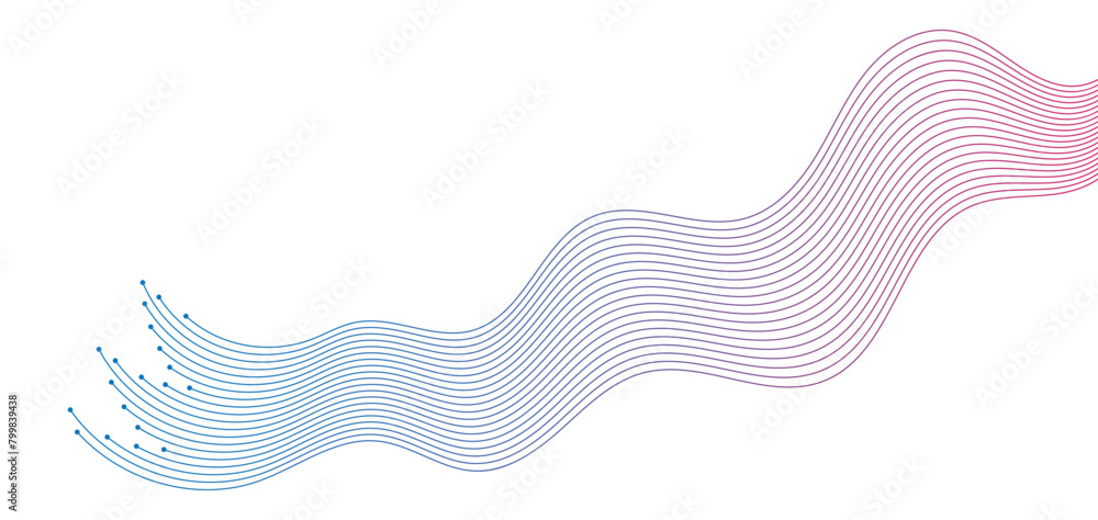 Fototapete flowing dot wave halftone gradient pattern on transparent background