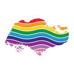 singapore swoosh silhouette rainbow map
