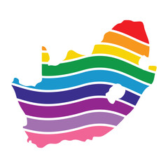 south africa swoosh silhouette rainbow map
