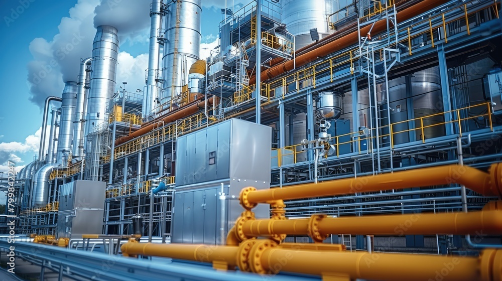 Leinwandbilder the infrastructure and technology of a biomass power plant, featuring the machinery and processes in