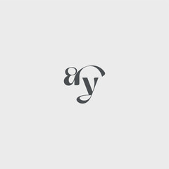 beauty monogram initial logo simple and minimalism AY Classy black fashion letter