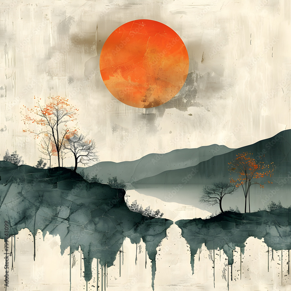 Poster modern minimalist design with earthy ombre effect - perfect for branding or editorial use