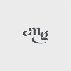 beauty monogram initial logo simple and minimalism MG Classy black fashion letter