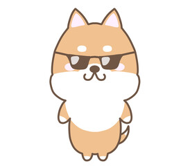 サングラスをかけたいぬ