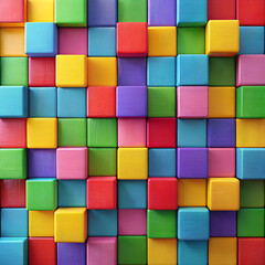 Solid blocks of vibrant colors arranged in a minimalist pattern, generative ai
