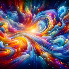 Fototapeta premium Chromatic Wave showcasing abstract colorful shapes shimmering in a cosmic display