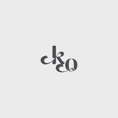 Classy black fashion beauty monogram initial logo letter simple and minimalism KO