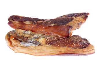 Preserved meat on a white background