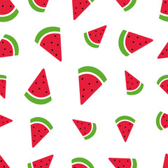 Watermelon Slice Seamless Pattern Background. EPS 10 Vector