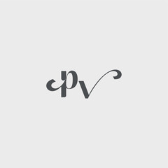 beauty monogram initial logo simple and minimalism PV Classy black fashion letter