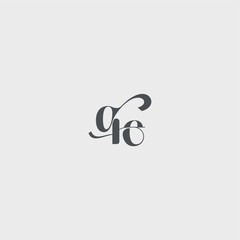beauty monogram initial logo simple and minimalism QE Classy black fashion letter