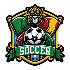 soccer logo with ball element, soccer, elegant soccer logo. Elegant Modern Soccer Football Badge logo designs, Soccer Emblem logo template vector illustration