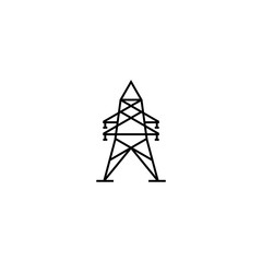 Electric tower icon isolated on white background