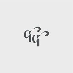 beauty monogram initial logo simple and minimalism QQ Classy black fashion letter