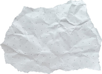White Torn Crumpled Old Paper Piece