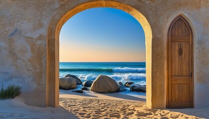 Escape to Serenity: A Photo of an Arched Beach Entrance