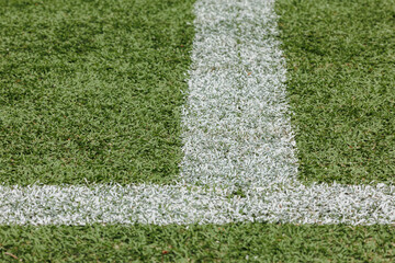 Green Soccer Field or Football Field Front View with Grass Texture and Pattern, Football Pitch NFL