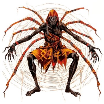 Illustration of Anansi on a White Background