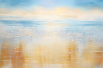 Sunny Seashore Serenity, abstract landscape art, painting background, wallpaper, generative ai
