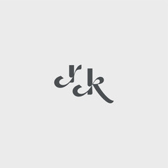 beauty monogram initial logo simple and minimalism RK Classy black fashion letter