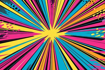 pop art explosion with vibrant colors and comic-style elements, Generative AI