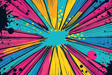 pop art explosion with vibrant colors and comic-style elements, Generative AI - obrazy, fototapety, plakaty