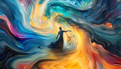 Bring the surreal to life! Showcase a figure from the Artistic Movement in a perspective-defying pose