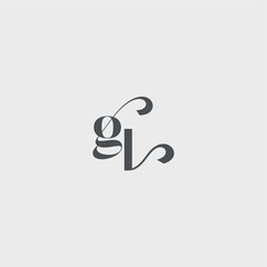 Classy black fashion beauty monogram initial logo letter simple and minimalism GL