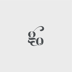 Classy black fashion beauty monogram initial logo letter simple and minimalism GO