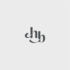 Classy black fashion beauty monogram initial logo letter simple and minimalism HB