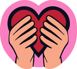 two hands holding heart