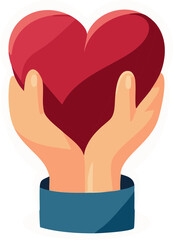 two hands holding heart