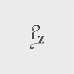 Classy black fashion beauty monogram initial logo letter simple and minimalism IZ