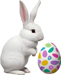 A cute Easter bunny with egg clipart.