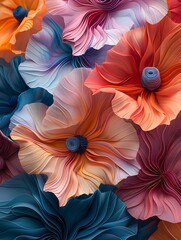 Captivating Floral Abstract Artwork with Vibrant and Ethereal Petals