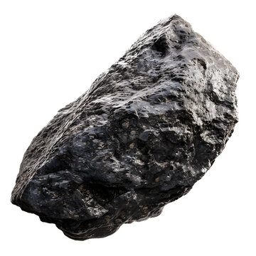 asteroid rock isolated on transparent background. detailed photo