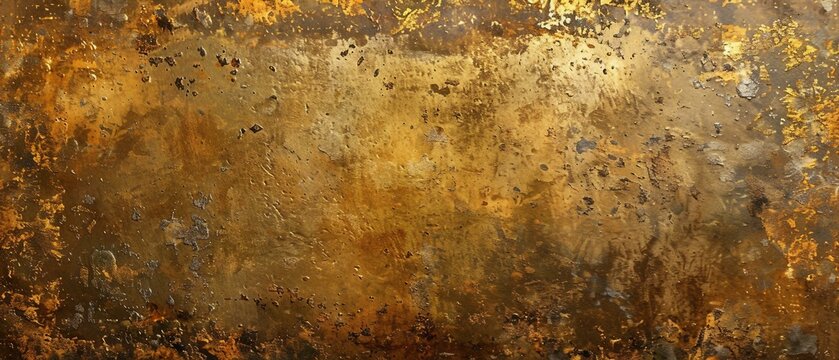 An artistically rendered panorama of aged gold metal