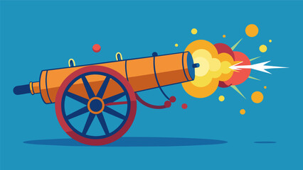 With precision and grace the cannon is fired a true symbol of the unity and determination of the people in achieving independence.. Vector illustration