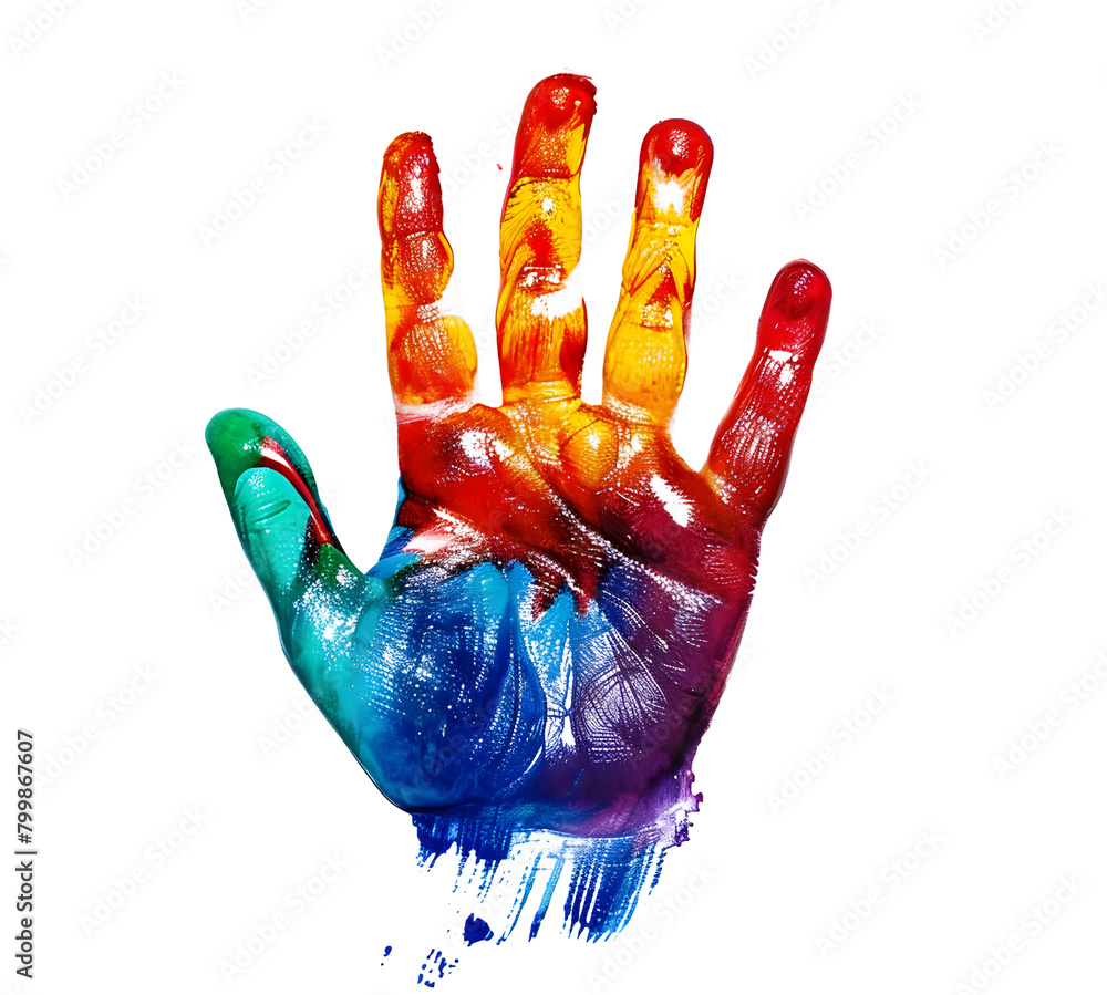 Poster handprint on a transparent background