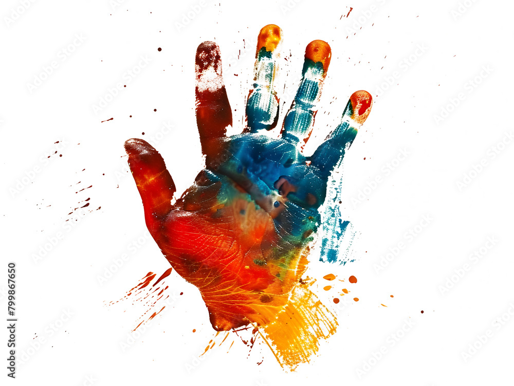 Poster handprint on a transparent background