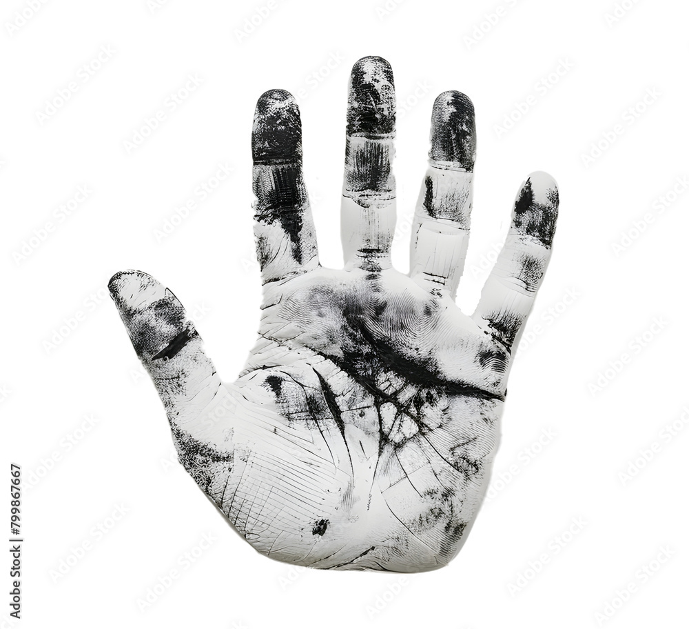 Poster handprint on a transparent background