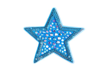 blue star jewel sticker isolated PNG