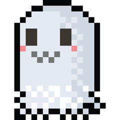 Pixel art cute ghost character