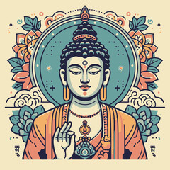 Lord buddha Vector illustration