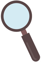 Vintage magnifying glass icon isolated on white background.