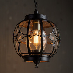 A light fixture with a light inside